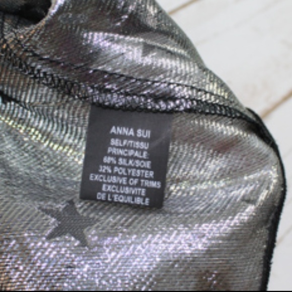 Anna Sui Silver Grey Metallic Star Crop Tank - Picture 5 of 5